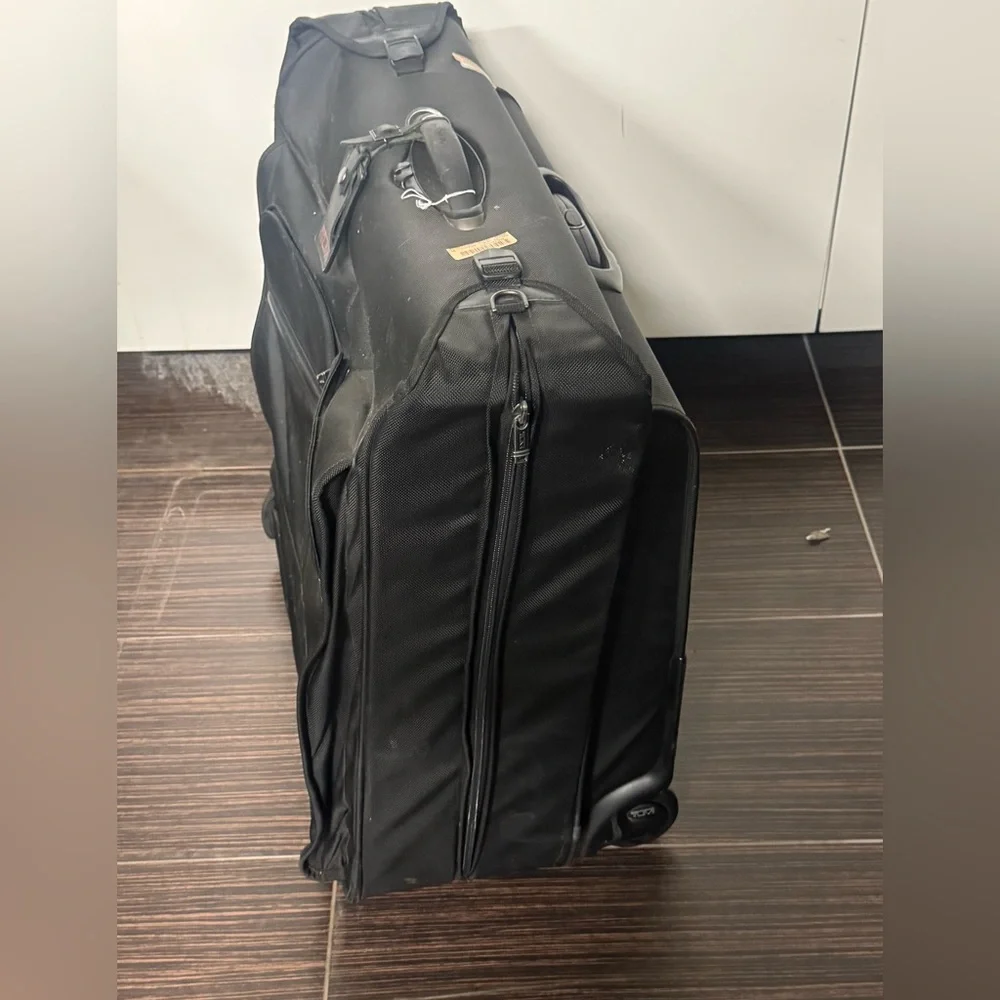 Tumi Black Rolling Garment Bag with Front Organizer Pockets